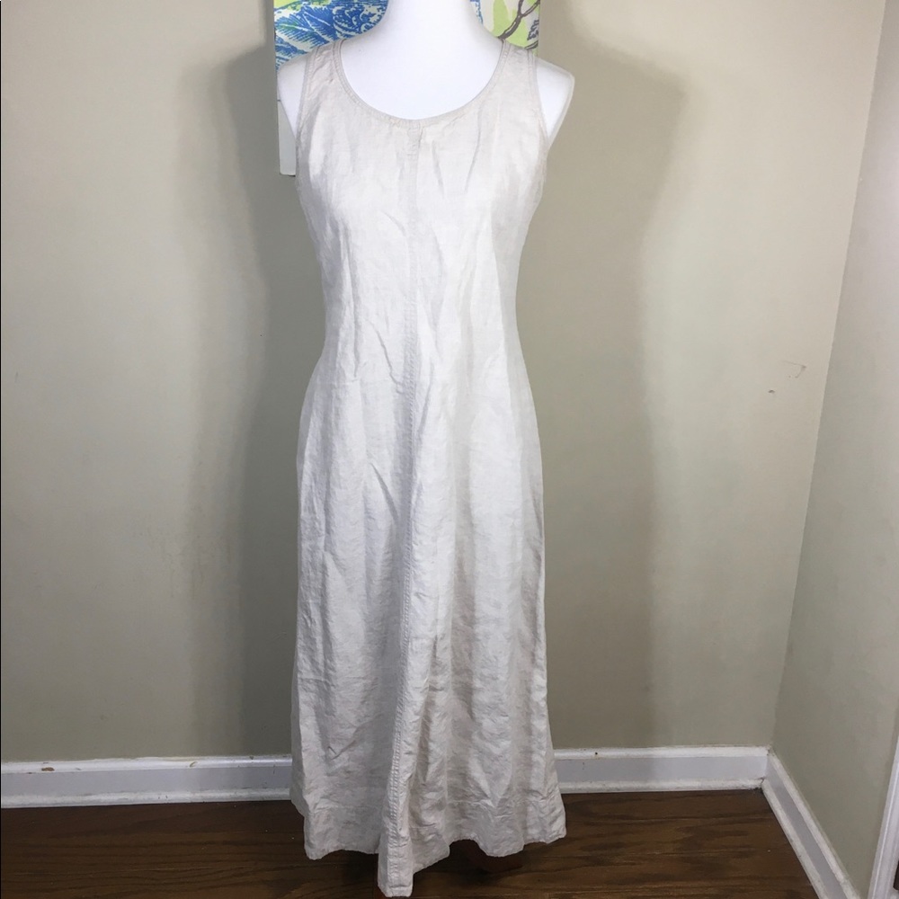 J. Jill Cream Linen Maxi Dress